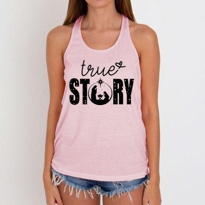 True Story Christmas Holy Christian Women's Knotted Racerback Tank