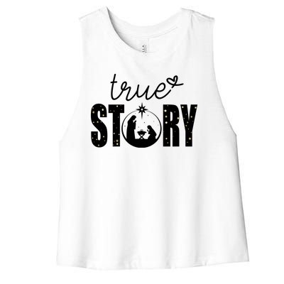 True Story Christmas Holy Christian Women's Racerback Cropped Tank