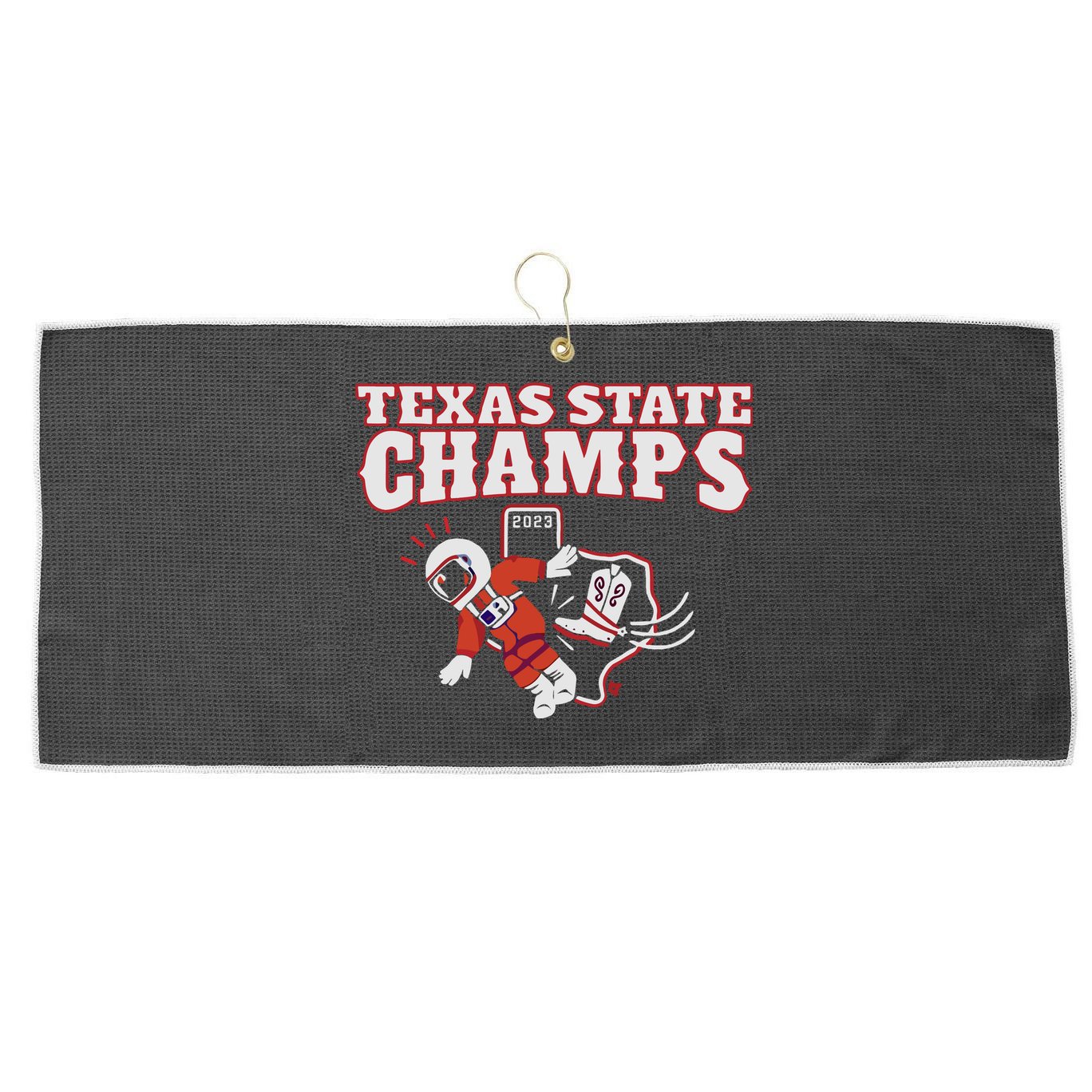 Texas State Champs Large Microfiber Waffle Golf Towel
