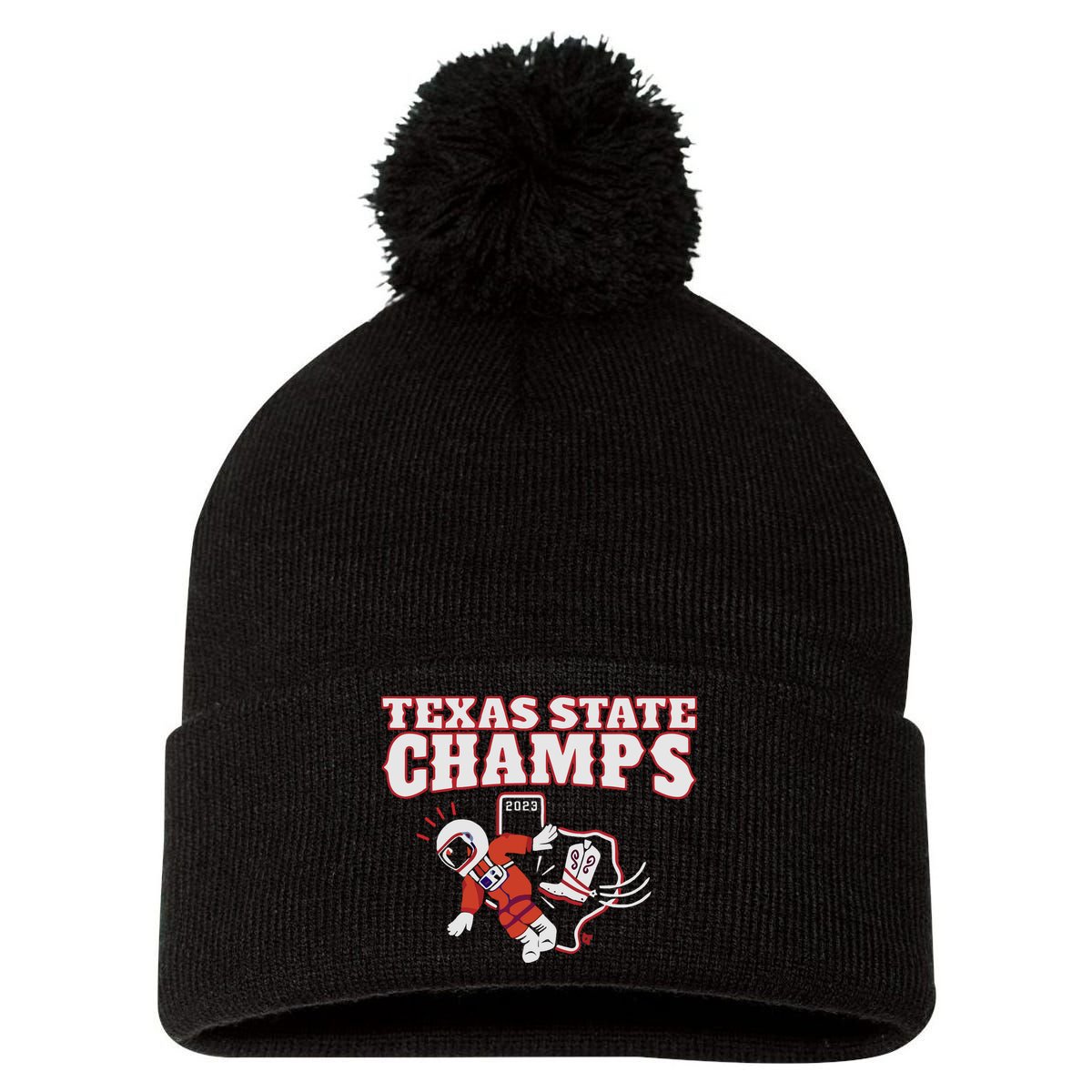 Texas State Champs Pom Pom 12in Knit Beanie