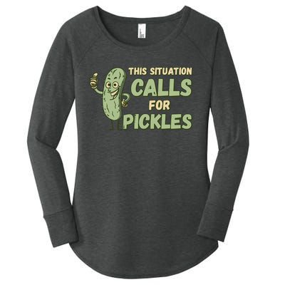 This Situation Calls For Pickles Funny Pickle Women's Perfect Tri Tunic Long Sleeve Shirt