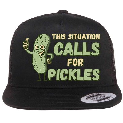 This Situation Calls For Pickles Funny Pickle Flatbill Hat