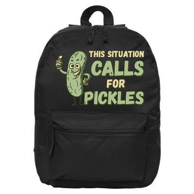 This Situation Calls For Pickles Funny Pickle 16 in Basic Backpack