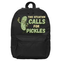 This Situation Calls For Pickles Funny Pickle 16 in Basic Backpack