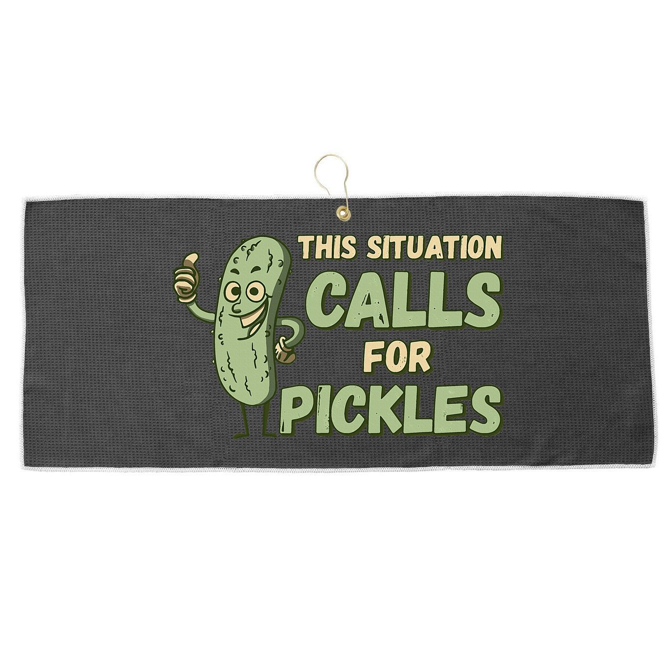 This Situation Calls For Pickles Funny Pickle Large Microfiber Waffle Golf Towel