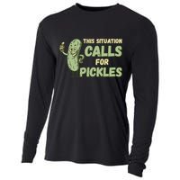 This Situation Calls For Pickles Funny Pickle Cooling Performance Long Sleeve Crew