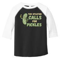 This Situation Calls For Pickles Funny Pickle Toddler Fine Jersey T-Shirt