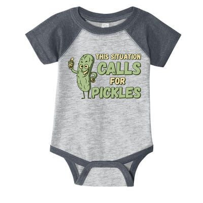This Situation Calls For Pickles Funny Pickle Infant Baby Jersey Bodysuit