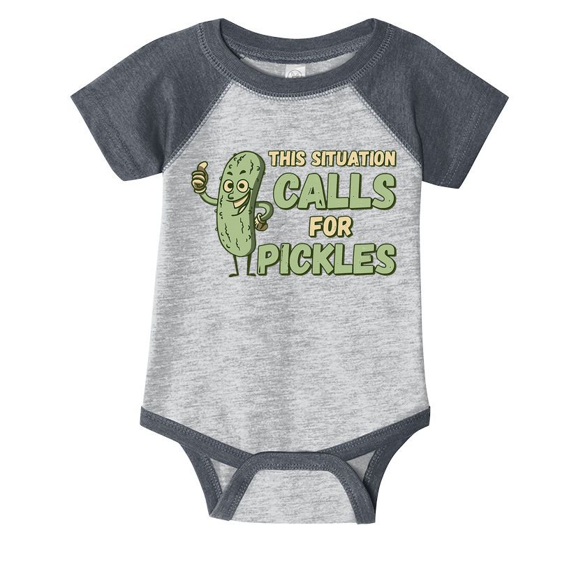 This Situation Calls For Pickles Funny Pickle Infant Baby Jersey Bodysuit
