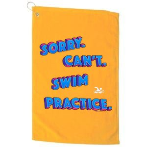 Trendyswimmer Sorry CanT Swim Practice Aesthetic Retro 80s Platinum Collection Golf Towel