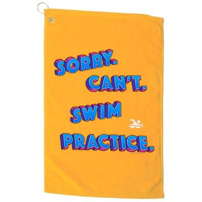 Trendyswimmer Sorry CanT Swim Practice Aesthetic Retro 80s Platinum Collection Golf Towel