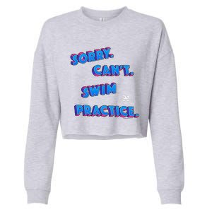 Trendyswimmer Sorry CanT Swim Practice Aesthetic Retro 80s Cropped Pullover Crew