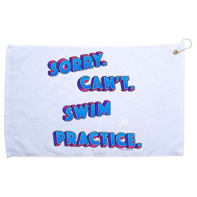 Trendyswimmer Sorry CanT Swim Practice Aesthetic Retro 80s Grommeted Golf Towel