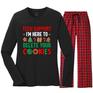 Tech Support Christmas Cookies Women Funny Christmas Women's Long Sleeve Flannel Pajama Set 