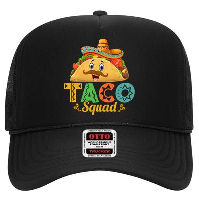 Taco Squad Cinco De Mayo Celebration High Crown Mesh Back Trucker Hat