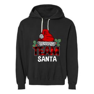 Team Santa Christmas Family Matching Pajamas Gift Boys Girls Garment-Dyed Fleece Hoodie