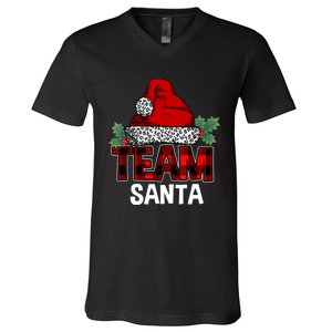 Team Santa Christmas Family Matching Pajamas Gift Boys Girls V-Neck T-Shirt