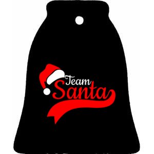 Team Santa Christmas Squad Family Matching Ceramic Bell Ornament