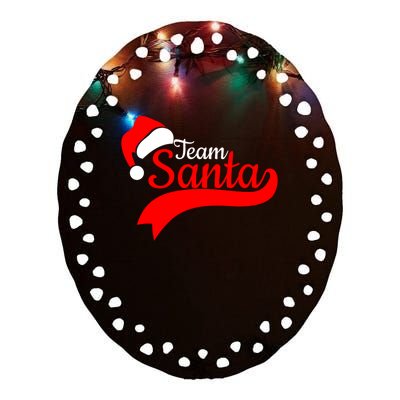 Team Santa Christmas Squad Family Matching Ceramic Oval Ornament