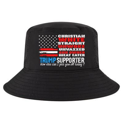 Trump Supporter Christian White Straight Unwoke Unvaxxed Cool Comfort Performance Bucket Hat