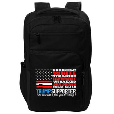 Trump Supporter Christian White Straight Unwoke Unvaxxed Impact Tech Backpack