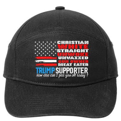 Trump Supporter Christian White Straight Unwoke Unvaxxed 7-Panel Snapback Hat