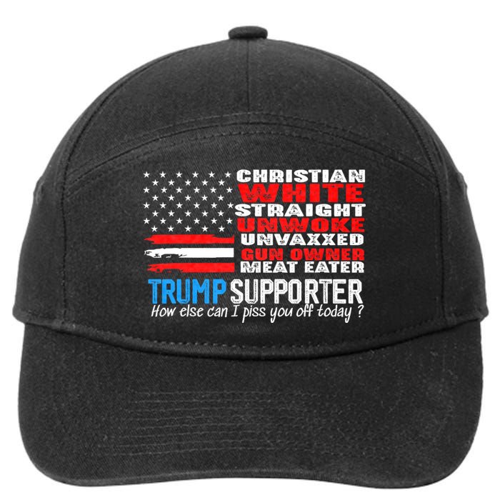Trump Supporter Christian White Straight Unwoke Unvaxxed 7-Panel Snapback Hat