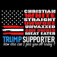 Trump Supporter Christian White Straight Unwoke Unvaxxed 7-Panel Snapback Hat
