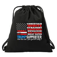 Trump Supporter Christian White Straight Unwoke Unvaxxed Drawstring Bag