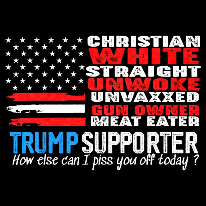 Trump Supporter Christian White Straight Unwoke Unvaxxed Drawstring Bag