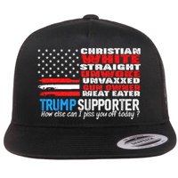 Trump Supporter Christian White Straight Unwoke Unvaxxed Flatbill Hat