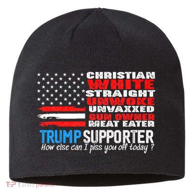 Trump Supporter Christian White Straight Unwoke Unvaxxed Sustainable Beanie