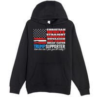 Trump Supporter Christian White Straight Unwoke Unvaxxed Premium Pullover Hoodie