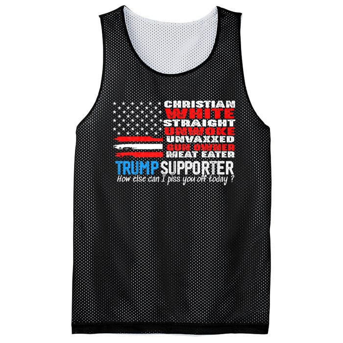 Trump Supporter Christian White Straight Unwoke Unvaxxed Mesh Reversible Basketball Jersey Tank