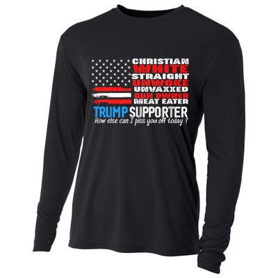 Trump Supporter Christian White Straight Unwoke Unvaxxed Cooling Performance Long Sleeve Crew