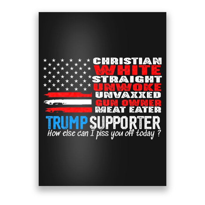 Trump Supporter Christian White Straight Unwoke Unvaxxed Poster