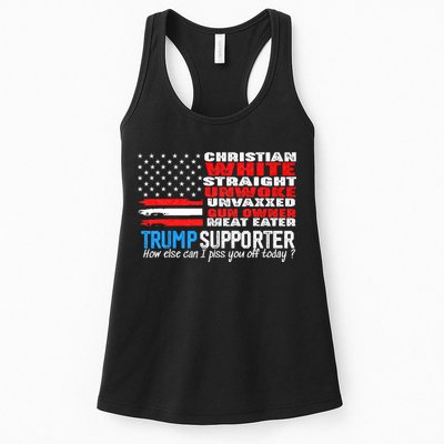 Trump Supporter Christian White Straight Unwoke Unvaxxed Womens Tank Top