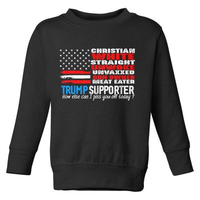 Trump Supporter Christian White Straight Unwoke Unvaxxed Toddler Sweatshirt