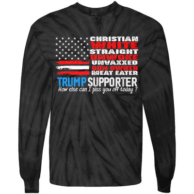 Trump Supporter Christian White Straight Unwoke Unvaxxed Tie-Dye Long Sleeve Shirt