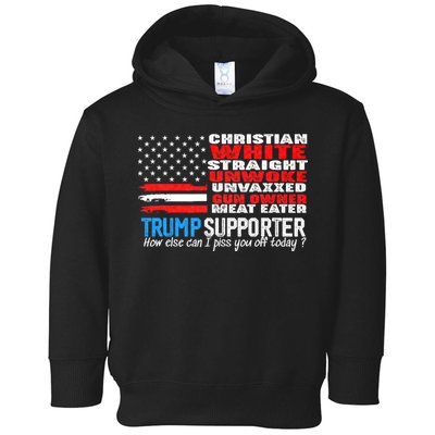 Trump Supporter Christian White Straight Unwoke Unvaxxed Toddler Hoodie