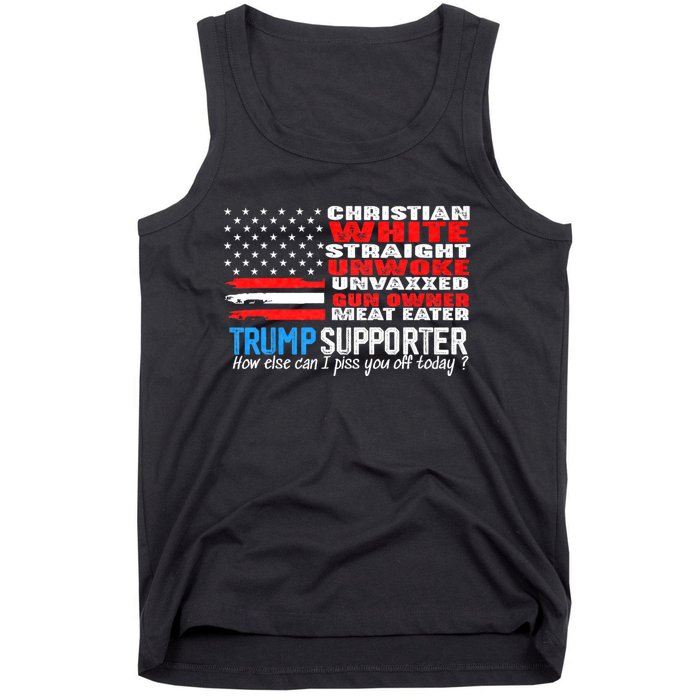 Trump Supporter Christian White Straight Unwoke Unvaxxed Tank Top