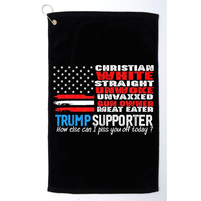 Trump Supporter Christian White Straight Unwoke Unvaxxed Golf Towel