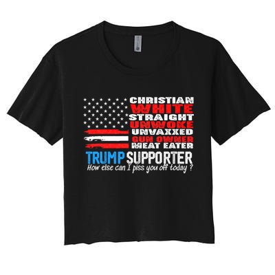 Trump Supporter Christian White Straight Unwoke Unvaxxed Crop Top