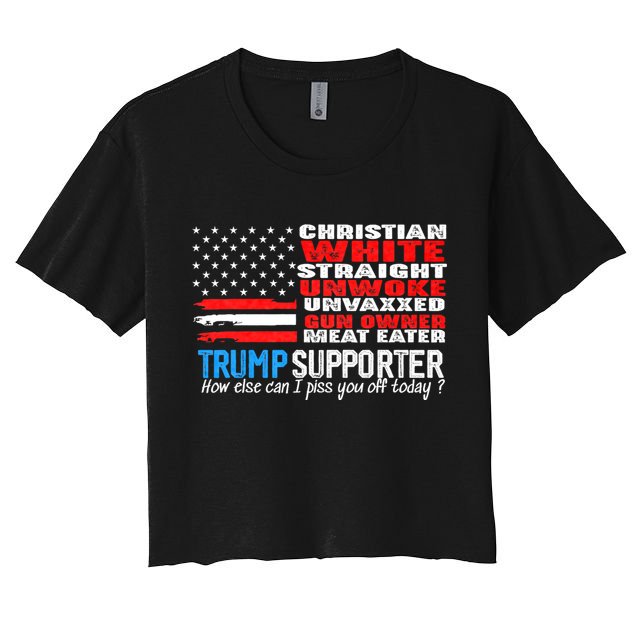 Trump Supporter Christian White Straight Unwoke Unvaxxed Crop Top