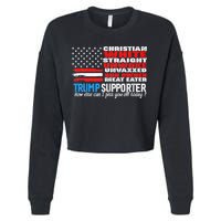 Trump Supporter Christian White Straight Unwoke Unvaxxed Cropped Pullover Crew