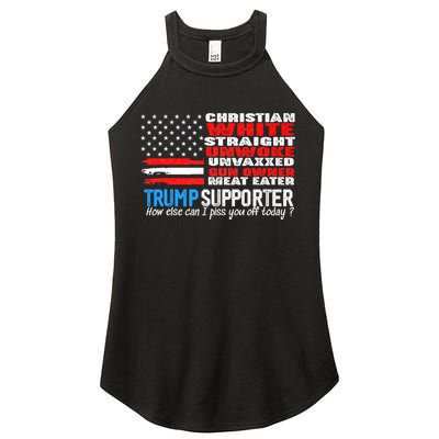 Trump Supporter Christian White Straight Unwoke Unvaxxed Women's Perfect Tri Rocker Tank