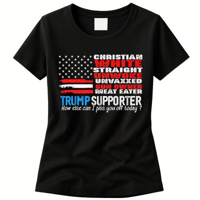 Trump Supporter Christian White Straight Unwoke Unvaxxed Womens T-Shirt