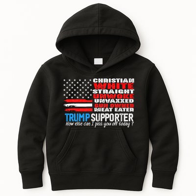 Trump Supporter Christian White Straight Unwoke Unvaxxed Kids Hoodie