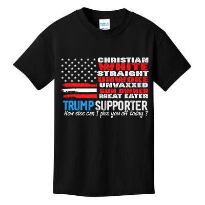 Trump Supporter Christian White Straight Unwoke Unvaxxed Kids T-Shirt