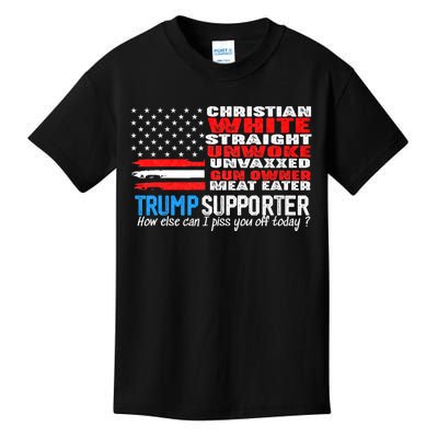 Trump Supporter Christian White Straight Unwoke Unvaxxed Kids T-Shirt